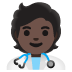 🧑🏿‍⚕️ health worker: dark skin tone display on Google